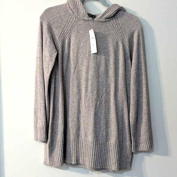 NWT Ann Taylor Women's Taupe Knit Hoodie Sweater. Size Small. - Picture 2 of 6